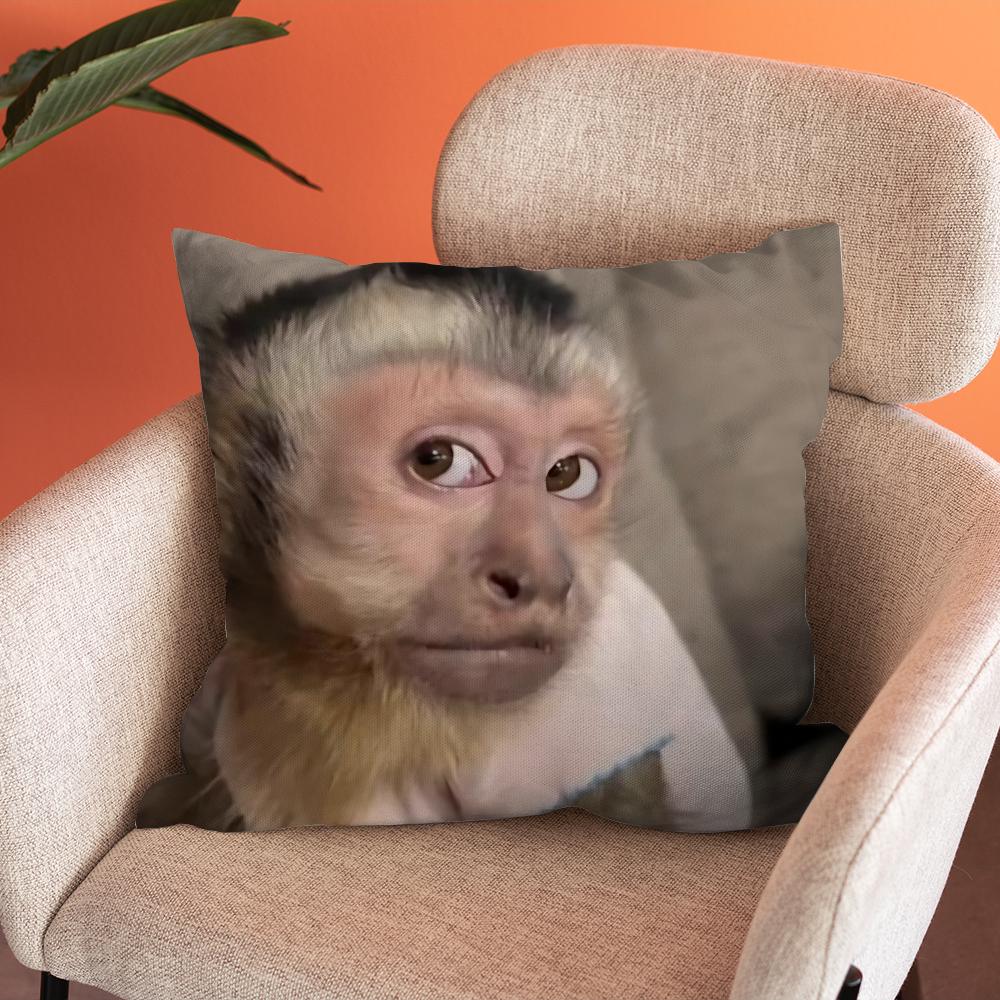 

Monkey Sipping Caprisun Meme Pillow Case Soft Cushion Cases for Farmhouse Sofa Decor Home Decorations and Protector Pillow Case 30cmx30cm