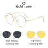 3 In 1 Metal Oval Frame Magnetic Attraction Suitable Prescription Glasses Frames Polarized Clips Sunglasses Two-In-One Lensed