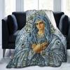 Virgin Mary Blanket Our Lady of Guadalupe Flannel Blanket Warm Gifts for Mom Cozy Fuzzy Throw Sofa Couch Bedding Living Room