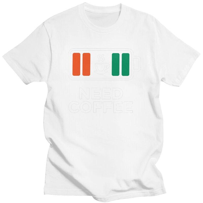 Custom I Need Coffee T Shirt for Men 100 Cotton Tshirt Tee Short Sleeves Tshirt Loose Fit