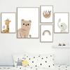 Cartoon Bear Elephant Giraffe Sloth Sun Rainbow Nordic Posters And Prints Wall Art Canvas Painting Wall Pictures Kids Room Decor