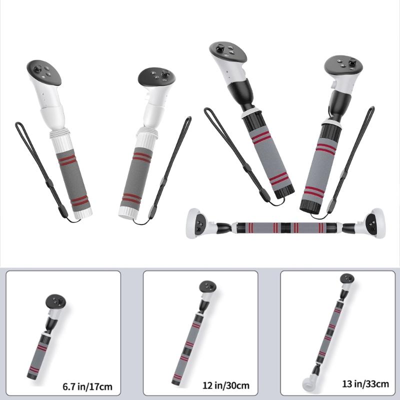 VR Sabers Handle Accessories and Long Stick Handle Extension Grips for 3 VR Controllers