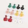 Eye Catching Woman Studs Earrings Flower Pendant Earrings Colorful Ear Jewelry Iron Texture for Matching Fashion Outfits
