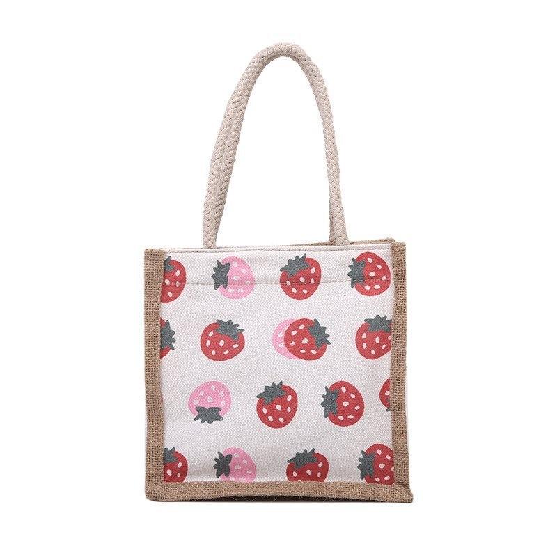 Soft And Spacious Canvas Shoulder Bag For Women Featuring Cute Cartoon Patterns