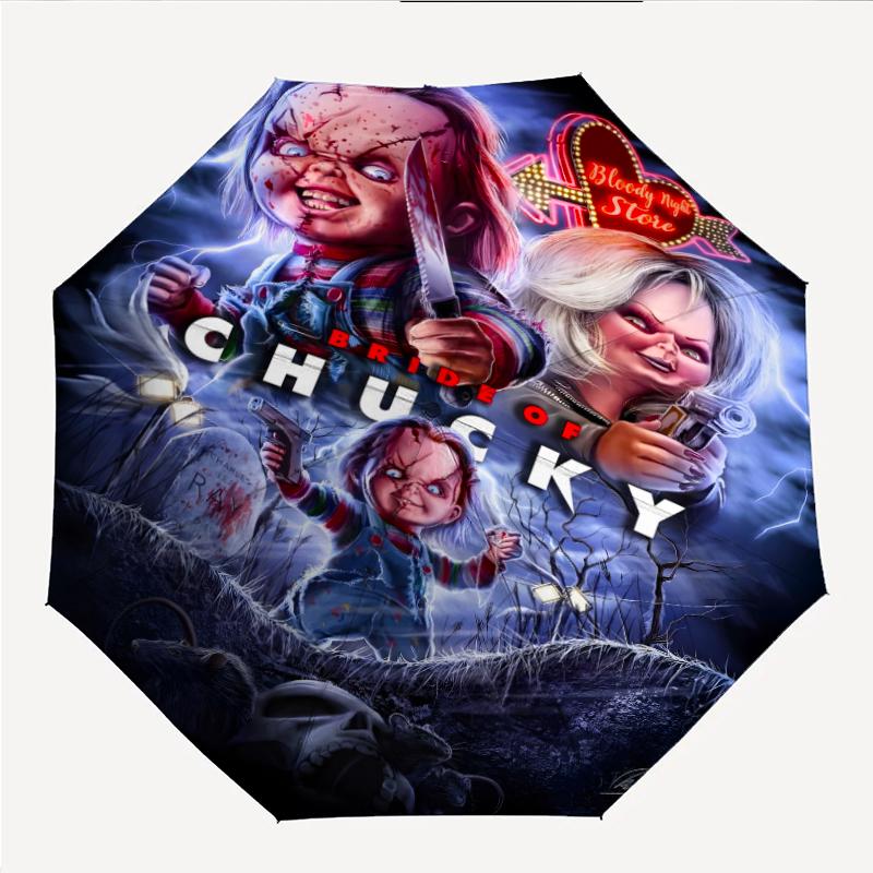 Chucky Fashionable Automatic Opening/Closing Folding Umbrella. Portable and Foldable, Ideal for Gift, Travel, and Daily Use.