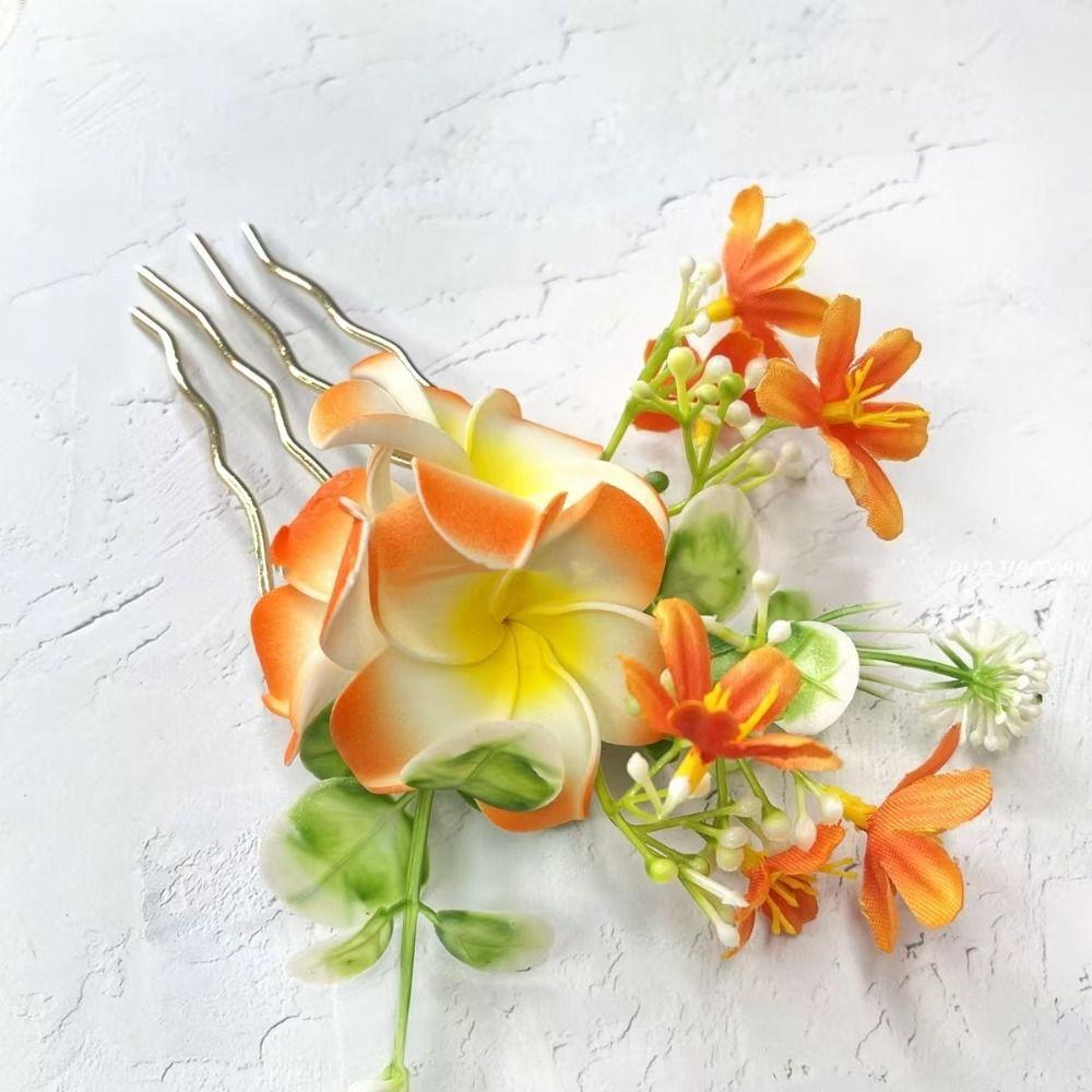 Bohemian Flowers Hair Claw Side Clip Artificial Floral Hair Clip  Photography Props