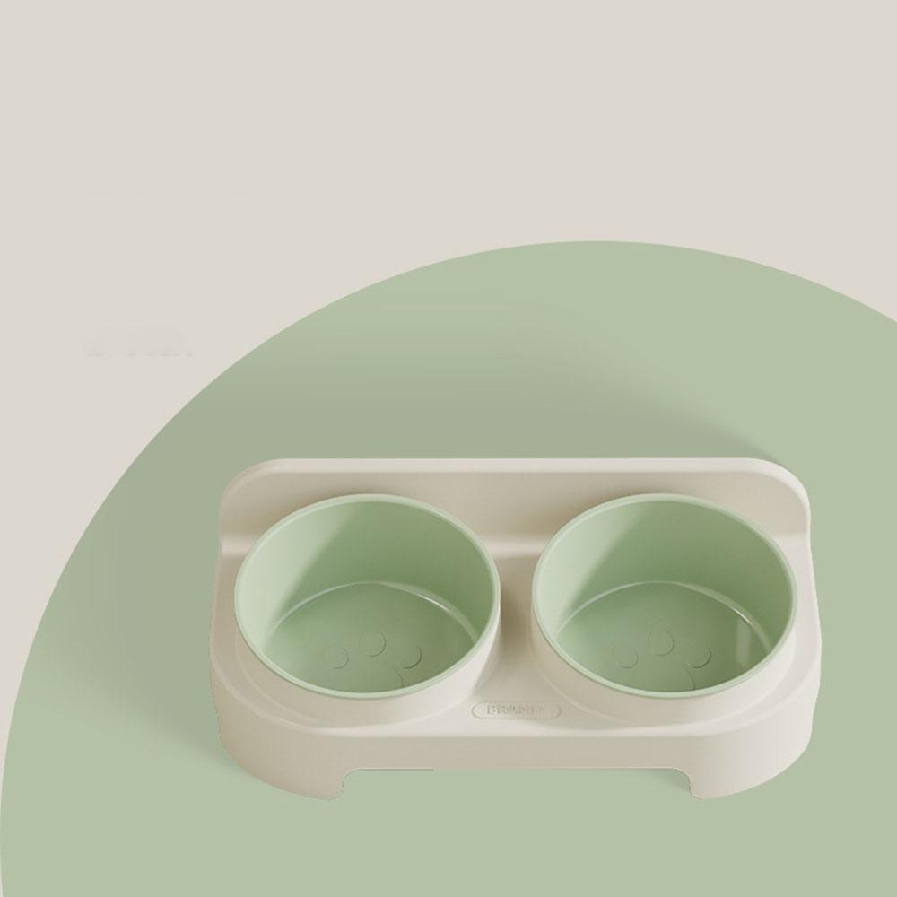 Ecological Cat Bowl, Double Bowl Set, Inclined Mouth Food and Water Bowl for Cats, Also Suitable for Dogs,