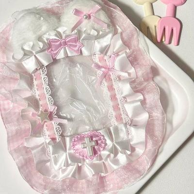 Lolita Sweet Card Holder Photocard Case Sweet DIY Anime Idol Photo Card Protector with Ribbon Lace Handmade Itabag Ornament
