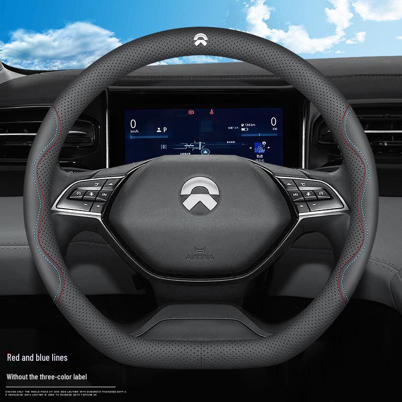 Genuine Leather Steering Wheel Cover for NIO ET5T, ES6, ES8, ET5, EC6, ET7, EC7, ET9 - Four Seasons Grip
