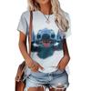 Women's Multicolor Polka Dot Print Round Neck T-Shirt, Short Sleeve Casual Tops, White Daily Wear for Spring Summer