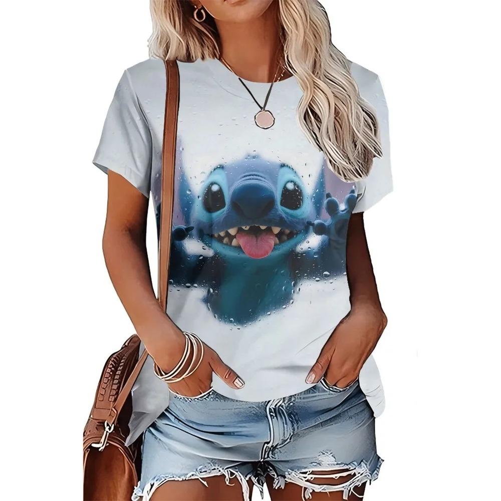 Women's Multicolor Polka Dot Print Round Neck T-Shirt, Short Sleeve Casual Tops, White Daily Wear for Spring Summer