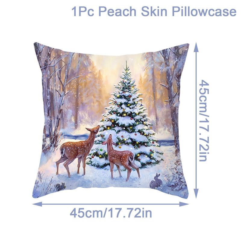 Christmas Cushion Cover Merry Christmas Decorations For Home 2025 Cristmas Ornament Pillow Case Xmas Navidad Gifts New Year 2025