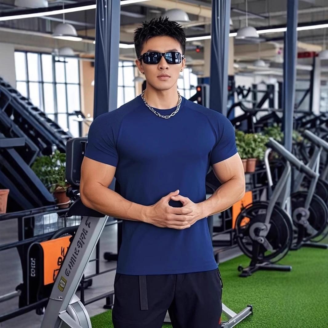 

Men s Stretch Cotton Cuffed Short Sleeve Basketball & Running T-shirt L