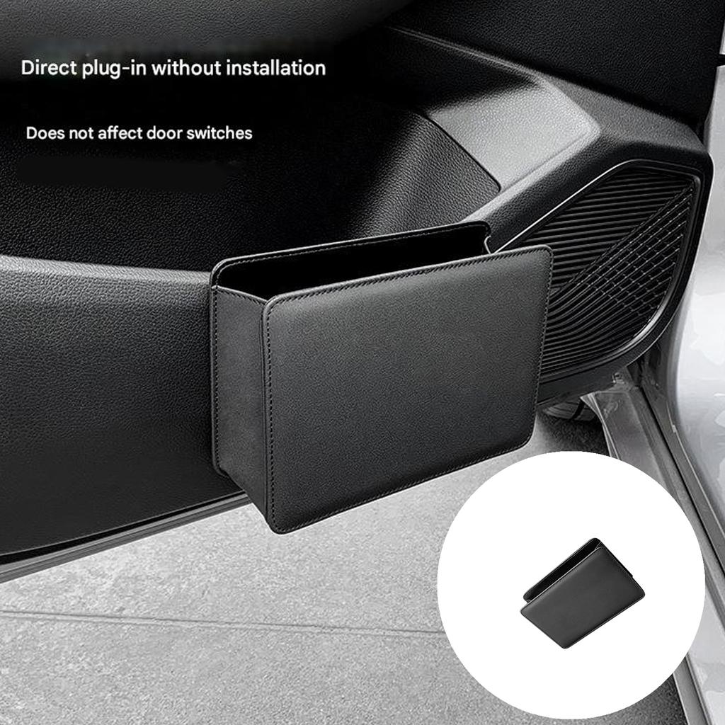 Convenient Leather Vehicle Garbage Holder Leakproof Construction Dust Bin Easy Cleaning Removable Design For Auto Spaces