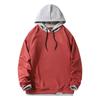 Mens Casual Outdoor Hooded Coat Color Long-leeved Stand Collar Sports Hoodie