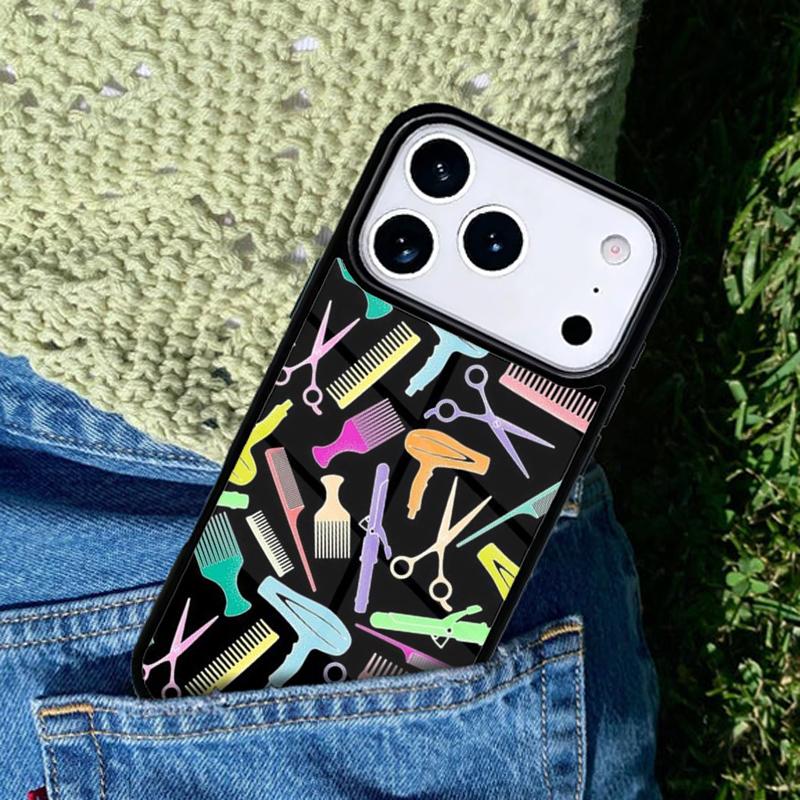 Hair Stylist Hairdresser Soft Phone Case Cover Compatible with for IPhone 17air 16e 15 14 13 12 11Pro Max 17 Air