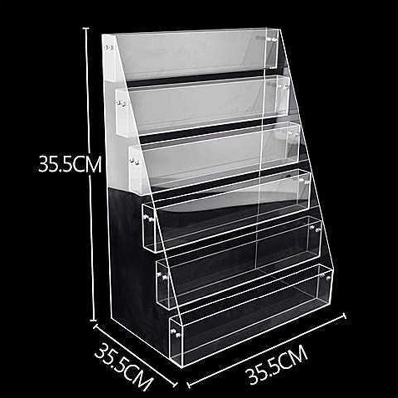 Multifunctional Acrylic Display: Booklet Rack, Pen Holder, Notebook & Magazine Organizer, Greeting Card Stand.