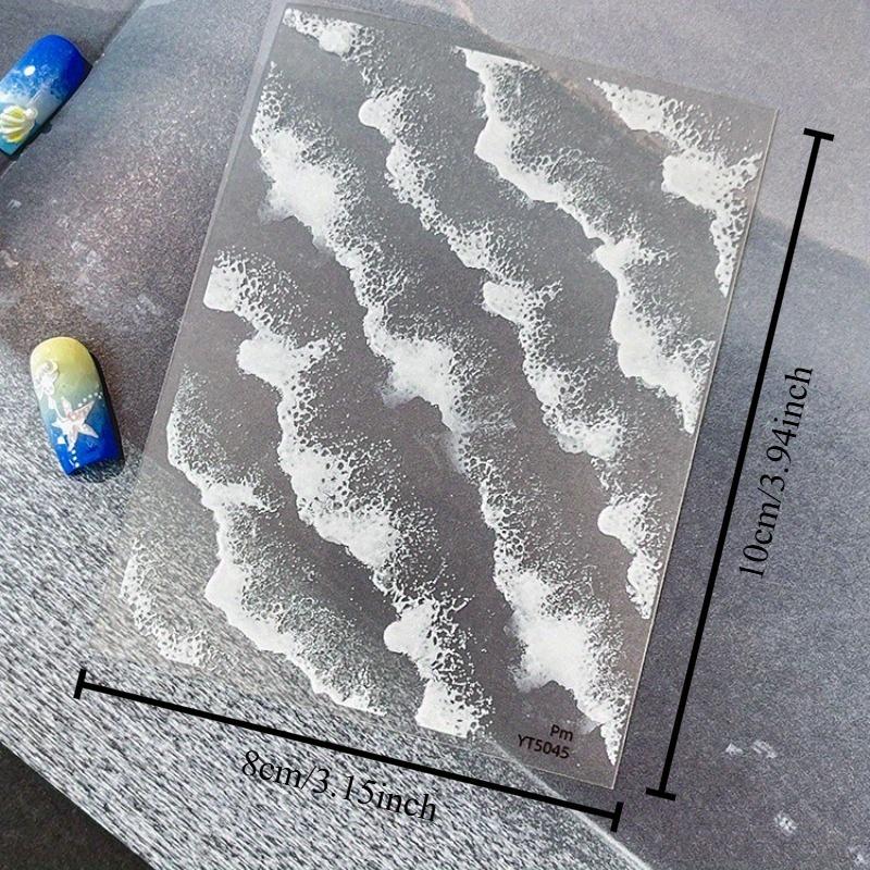 1pc Summer Ocean Wave Nail Stickers - French Manicure Seascape with Waves, Long-Lasting Reusable Nail Decorations for Women