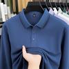 100% Reine Baumwolle Hochwertiges Langarm-Poloshirt Herren Herbst Neuer Stil Komfortabel Lässig Luxuriös Doppelgestreiftes Revers-T-Shirt