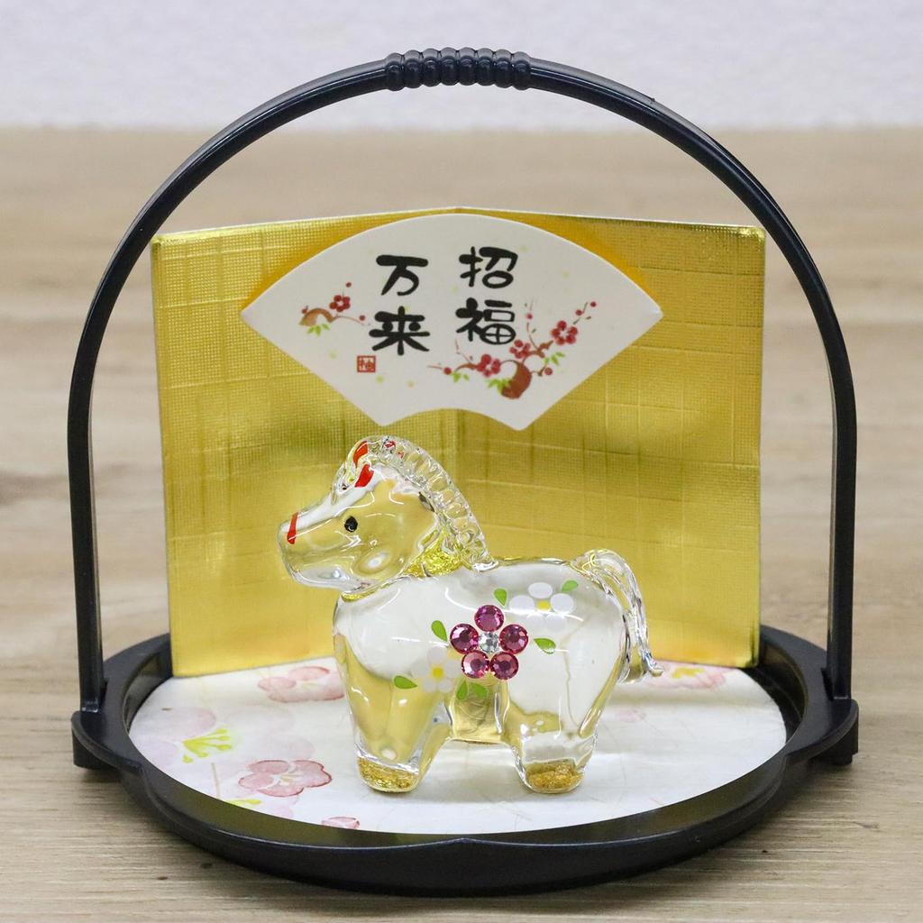 Handwerkerhaus 2026 Tierkreiszeichen Jahr des Pferdes Glas Bon-Fest Dekoration (Reiwa 8)