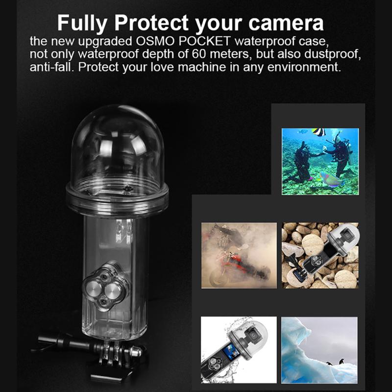 60M Waterproof Housing Case for DJI OSMO Pocket Case Diving Protective Shell