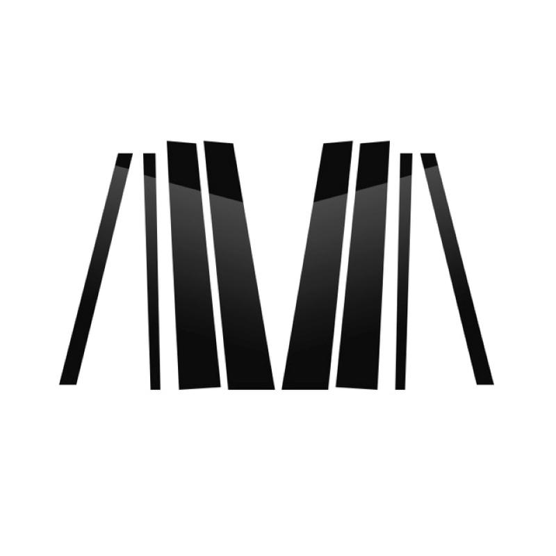 Carbon Fiber Black Car Window Door Column BC Pillar Post Cover Trim Fit For Toyota Prado 2010- Mirror Effect PC