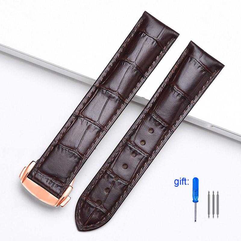 Genuine Leather Strap for Omega Seamaster Speedmaster Folding Buckle Bracelet Waterproof Calfskin Watch Band 19mm 20mm 21mm 22mm