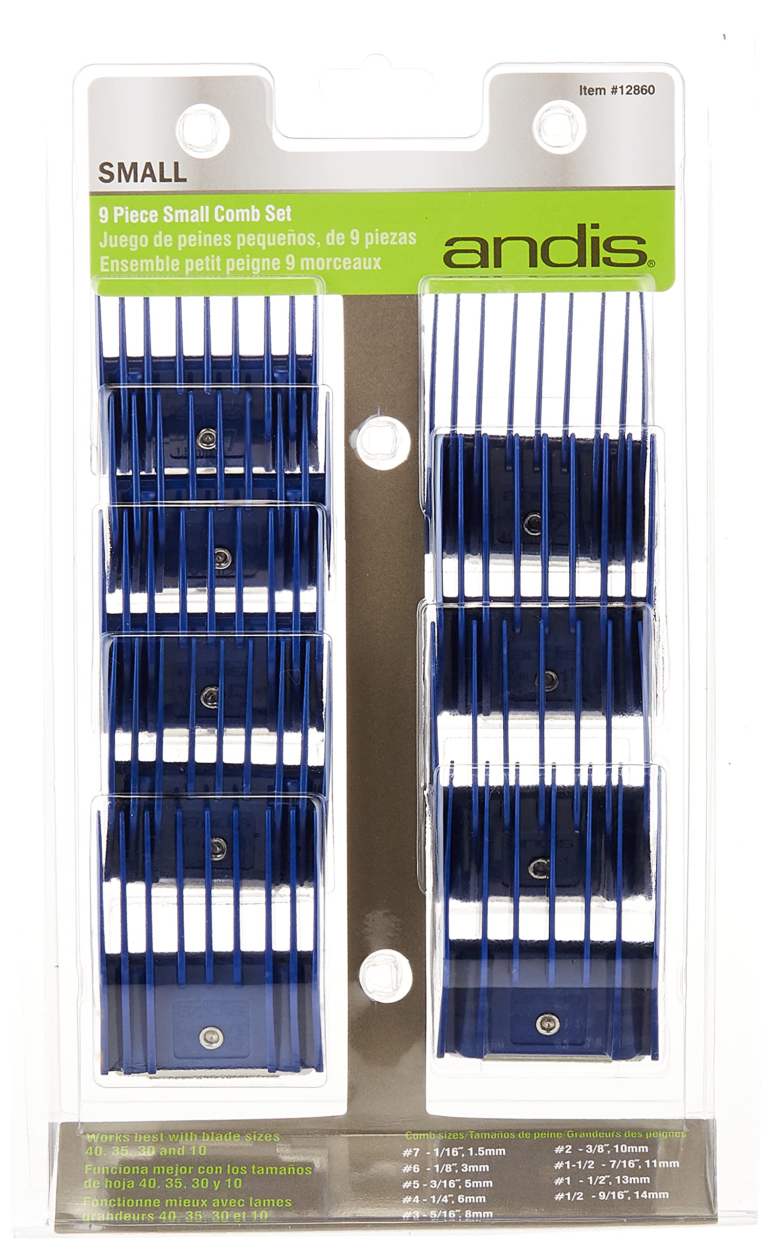 

Набор из 9 предметов Andis Company Peigne Petit Bleu 12860 -