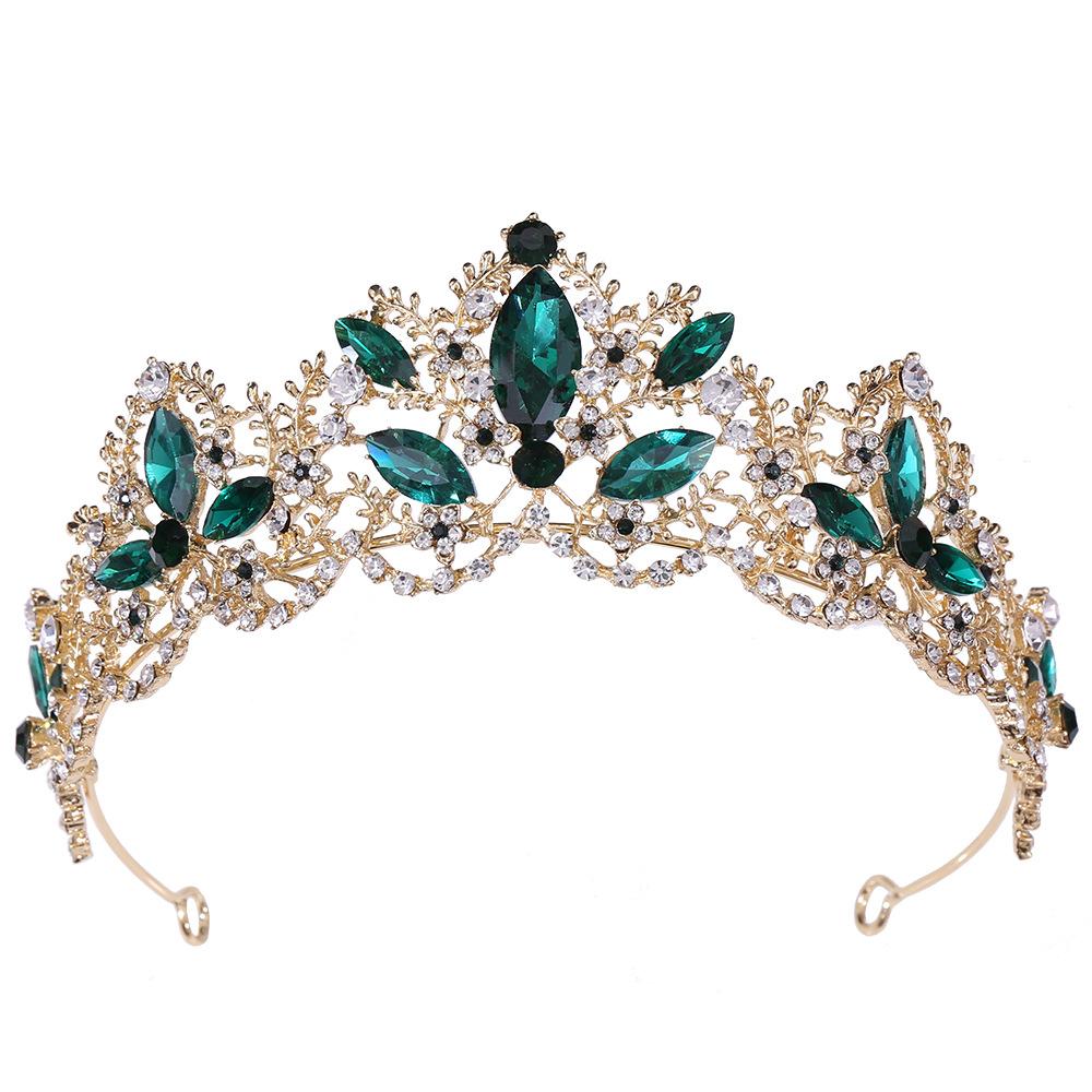 Diamond Crown Korean Crystal Crown Red Bridal Crown Performance Dress Accessories Wedding Jewelry