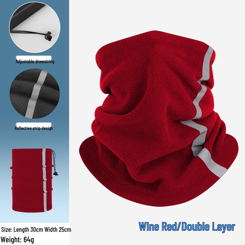 Windproof Winter Cycling Face Mask and Neck Gaiter - Double Layered Fleece Scarf