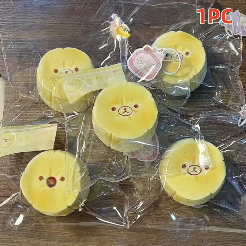 1Pcs Sesame Paste / Beetroot / Egg / Jelly Dumpling Bear Food Grade Silicone Stress Reliever Handcrafted Taba Squishy Toy