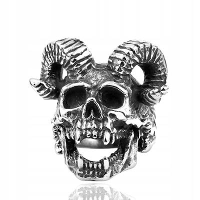 Ring Siegelring Totenkopf Widder Biker 248