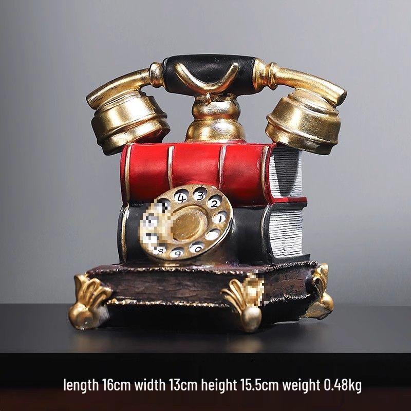 European Retro Telephone Ornament for Living Room, Wine Cabinet, TV Cabinet, or Office Display.