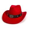 Western Cowboy Hat Autumn And Winter Male And Female Knight Hat European And American Style Big Edge Top Hat Jazz Hat