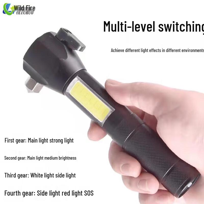 Solar Rechargeable COB LED Flashlight