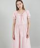 CATTLINE Romantic Shirred Long Dress (Pink)
