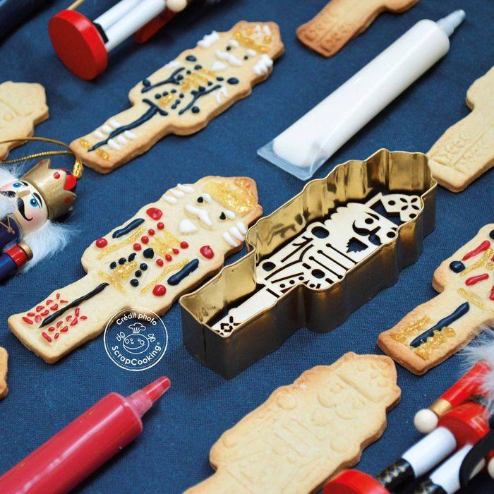 Golden Cookie Cutter and Its Wooden Embosser - Nutcracker