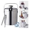 1.3L Stainless Steel Ice Bucket with Lid and Scoop Beer Cooler Bucket for Cocktail Bar Party Wine Holder Champagne Can Cooler