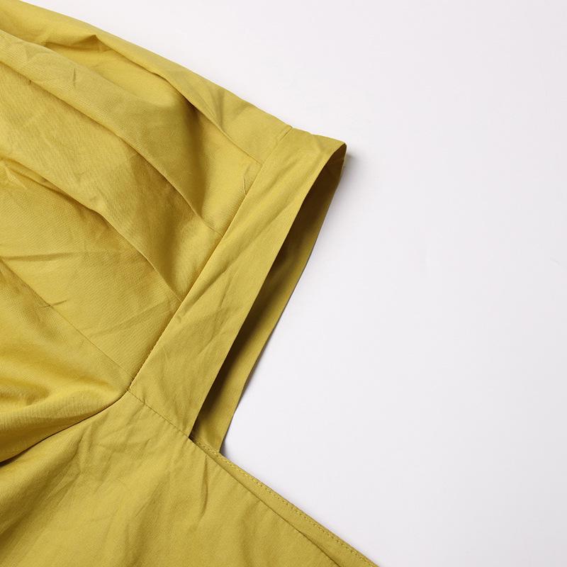 Spring 2025 Women's Square Neck Spliced Puff Sleeve Crop Top