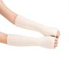 Ladies Women Fingerless Gloves Casual Stretchy Winter Warm Long Arm Sleeve Solid