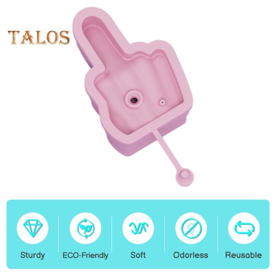 Silicone Ice Tray Middle Finger Thumb Ice Cube Mold BPA-Free Easy-Release Leak-Proof Dishwasher Safe Ice Maker for Whiskey Cocktails Coffee Drinks