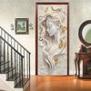 Stylish Gold Leaf Abstract Door Sticker - Elegant 3D Sculptural Feminine Art Door Sticker, Removable Self-Adhesive Wallpaper