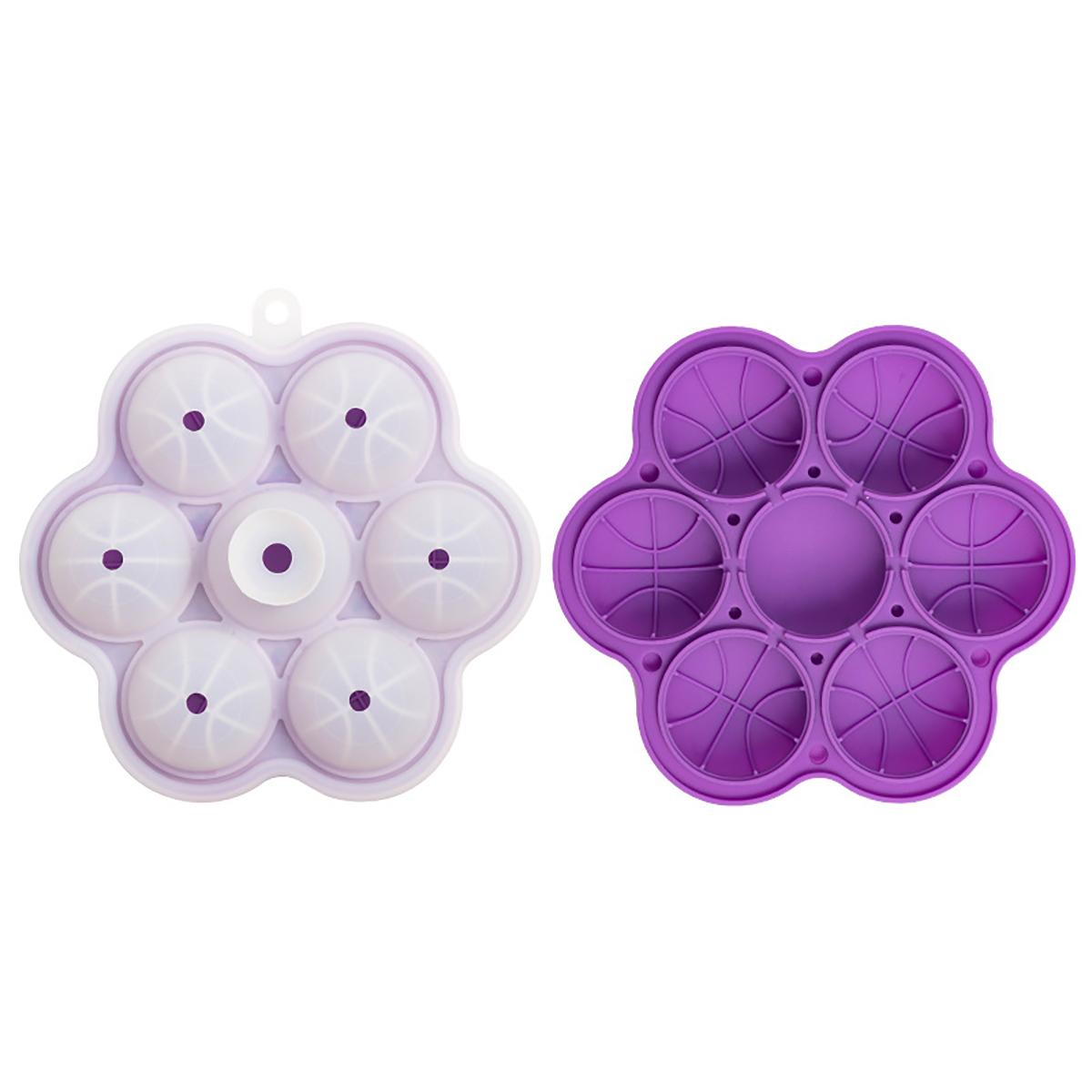 

1pc Spherical Silicone Ice Grid Mold 7-hole Creative Whisky Ice Hockey Maker Easy Demolding Ice Cube Kitchen Party Bar Gadget фіолетовий