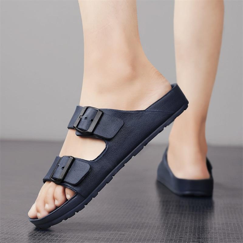 Ultraleichte Pantoletten mit Doppelschnalle Herren Damen Pantoletten Leichtgewichtige EVA Qualitäts Clogs Gartenschuhe Strand Slip-On Sandalen