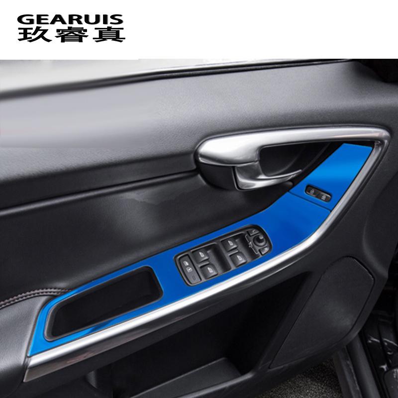 

Стайлинг автомобиля, дверной подлокотник, панель, накладка, оконное стекло, кнопки подъема, рамка, наклейка для Volvo XC60 S60 V60, автоаксессуары