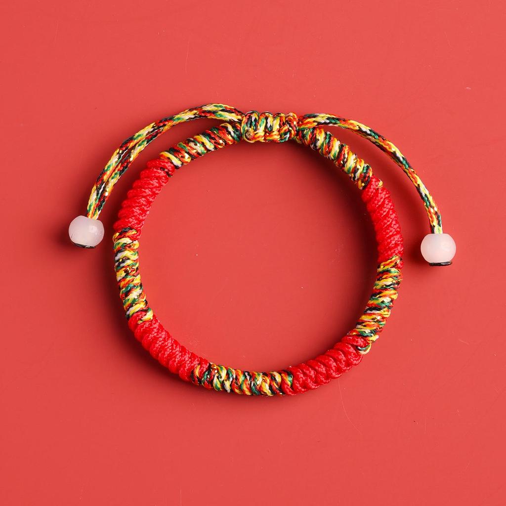 Handmade Zodiac Year of the Horse Red String Bracelet - Ethnic Style Woven Thread for Men & Women