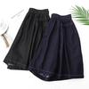 Plus Size Women's High-Waisted Wide-Leg Tencel Denim Shorts with Elastic Waist 