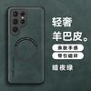 Applicable to Samsung S26Ultra mobile phone case A57 skin-friendly leather pattern A37 magnetic sheepskin S25FE protective case
