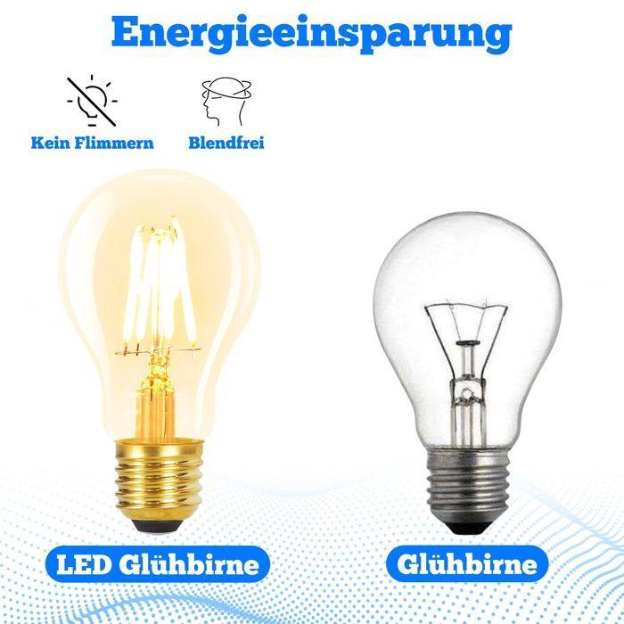 Ampoule LED - NETTLIFE - Edison Vintage A60 - 4W - E27 - 2700K (blanc chaud)