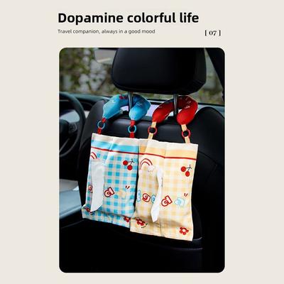 Trendy Hanging Tissue Storage Bag Convenient Portable Car Tissue Holder Multifunctional Cute Tissue Pouch